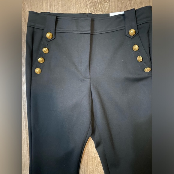 NWT WHBM Jolie Button Straight Lightweight Pants Size 14 L - Ankle  29” Black - Picture 4 of 9